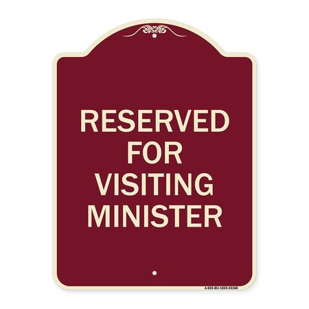 SIGNMISSION Reserved for Visiting Ministers Heavy-Gauge Aluminum Architectural Sign, 24" x 18", BU-1824-23168 A-DES-BU-1824-23168